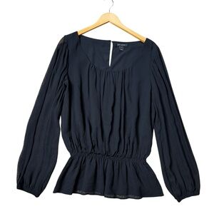 St. John Silk Peplum Long Sleeve Blouse size 12